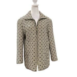 Betty Barclay SZ 10(GB 14) cream/black polkadot 100% silk pockets quilted jacket
